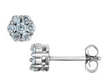 1/2 Carat (ctw I2-I3) Diamond Stud Cluster Earrings in 10K White Gold